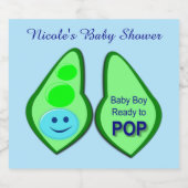 準備ができてポップ・アートの男の赤ちゃんブルーピーベイビーシャワーカスタム リキュールボトルラベル (シングルラベル)