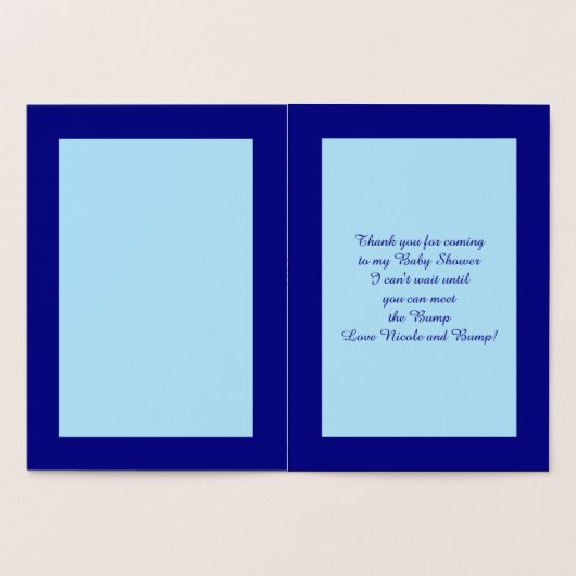 準備ができてポップ・アートの男の赤ちゃんブルーピーベイビーシャワーカスタム 箔カード (内部)