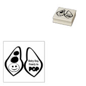 準備ができてポップ・アートの男の赤ちゃんブルーピーベイビーシャワー ラバースタンプ (押印)