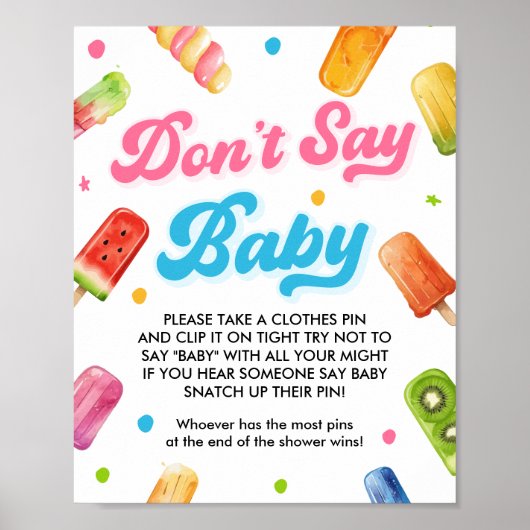準備ができてポップ・アートの赤ちゃんシャワー言わないベビーゲーム ポスター (正面)