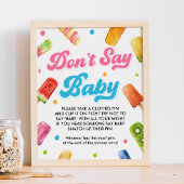 準備ができてポップ・アートの赤ちゃんシャワー言わないベビーゲーム ポスター