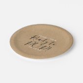 準備ができてポップ・アートの赤ちゃんシャワーKraftシック素朴スクリプト ペーパープレート (アングル)