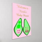 準備ができてポップ・アートの赤ちゃん女の子ピンクピーカスタムの赤ちゃんシャワー 箔ポスター (レイダウン)