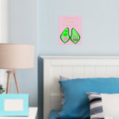 準備ができてポップ・アートの赤ちゃん女の子ピンクピーカスタムの赤ちゃんシャワー 箔ポスター (インサイチュ (寝室))