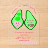 準備ができてポップ・アートの赤ちゃん女の子ピンクピー赤ちゃんシャワーカスタム アクリル招待状 (正面)