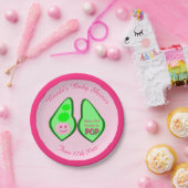 準備ができてポップ・アートの赤ちゃん女の子ピンクピー赤ちゃんシャワーカスタム ペーパープレート (パーティー)