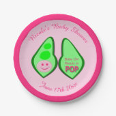 準備ができてポップ・アートの赤ちゃん女の子ピンクピー赤ちゃんシャワーカスタム ペーパープレート (正面)