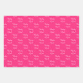 準備ができてポップ・アートの赤ちゃん女の子ピンクピー赤ちゃんシャワーカスタム ラッピングペーパーシート (正面2)