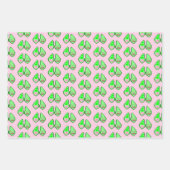 準備ができてポップ・アートの赤ちゃん女の子ピンクピー赤ちゃんシャワーカスタム ラッピングペーパーシート (正面)