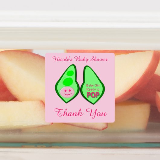 準備ができてポップ・アートの赤ちゃん女の子ピンクピー赤ちゃんシャワーカスタム ラベル (貼付)