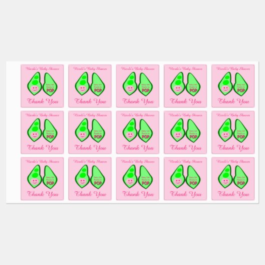 準備ができてポップ・アートの赤ちゃん女の子ピンクピー赤ちゃんシャワーカスタム ラベル (シート)