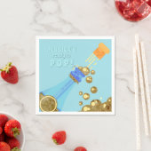 準備ができてポップ・アートの金ゴールドシャンパンベビーブルーシャワー スタンダードカクテルナプキン (インサイチュ)