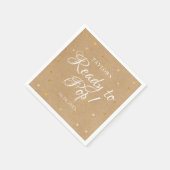 準備ができてポップ・アートの金ゴールドハート紙吹雪赤ちゃんシャワー スタンダードカクテルナプキン (角)