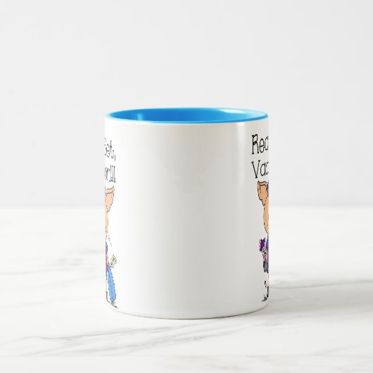 準備ができて休暇 ツートーンマグカップ (中央)