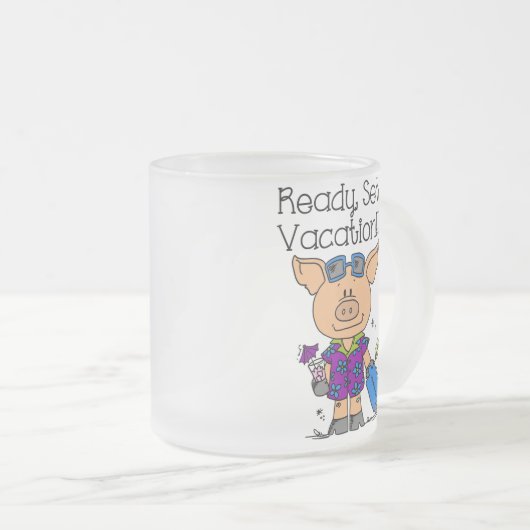 準備ができて休暇 フロストグラスマグカップ (正面右)