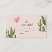 準備ができて女ポップ・アートのの子バルーンサボテン緑の赤ちゃんシャワー エンクロージャーカード (正面)