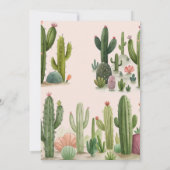 準備ができて女ポップ・アートのの子バルーンサボテン緑の赤ちゃんシャワー サンキューカード (裏面)