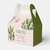 準備ができて女ポップ・アートのの子バルーンサボテン緑の赤ちゃんシャワー フェイバーボックス (正面サイド)