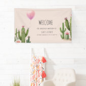 準備ができて女ポップ・アートのの子バルーンサボテン緑の赤ちゃんシャワー 横断幕 (インサイチュ)