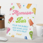 準備ができて赤ポップ・アートのちゃんシャワーポッシクルモモモザバー 台座サイン (インサイチュ)