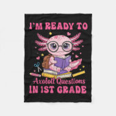 準備ができて1年生のAxolotl学校おもしろいの最初の日 フリースブランケット (正面)