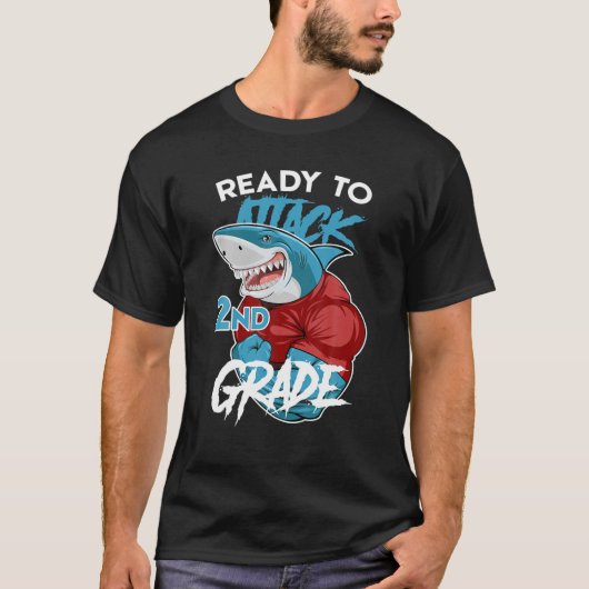 準備ができて2年生の少年の新学期、おもしろい Tシャツ (正面)
