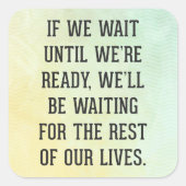 準備が完了するまで待機引用文 スクエアシール (正面)