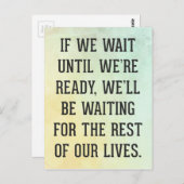 準備が完了するまで待機引用文 ポストカード (正面/裏面)