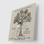 準備が整っている スクエア壁時計 (傾斜)