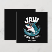 準備はいいかい？　海が大好きなユーモアたっぷりのサメ好き 招待状 (正面/裏面)