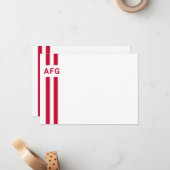 準備ストライプノートカ赤と白ード ノートカード (正面/裏面インサイチュ)