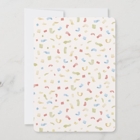 準備パティー犬と猫の風船2nd誕生日 招待状 (裏面)