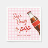 準備ポップ・アートのができてポップ・アートのソーダコーラガールベイビーシャワー スタンダードカクテルナプキン (正面)