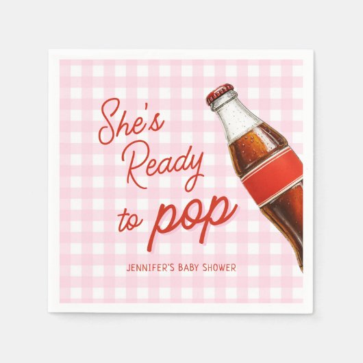準備ポップ・アートのができてポップ・アートのソーダコーラガールベイビーシャワー スタンダードカクテルナプキン (正面)