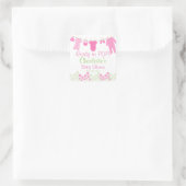 準備ポップ・アートの!ピンクの物干し用ベビーシャワー スクエアシール (バッグ)