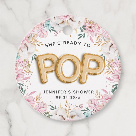 「準備ポップ・アートの」フローラシャワー風船 フェイバータグ (正面)