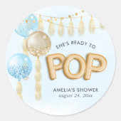 「準備ポップ・アートの」フローラシャワー風船 ラウンドシール (正面)