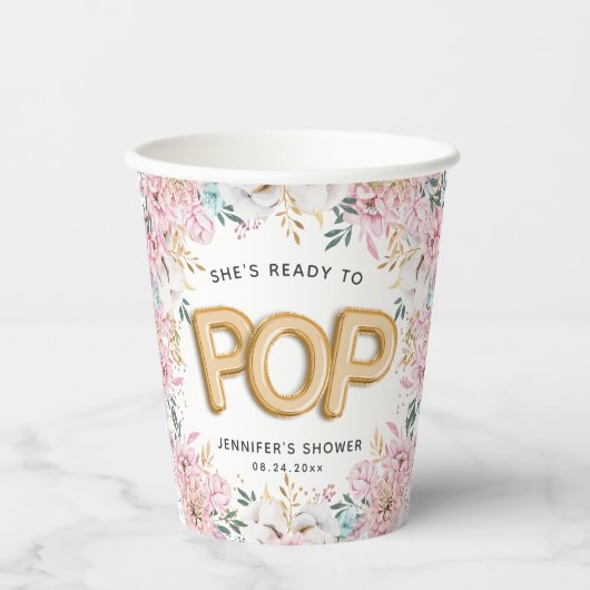 「準備ポップ・アートの」フローラシャワー風船 紙コップ (正面)