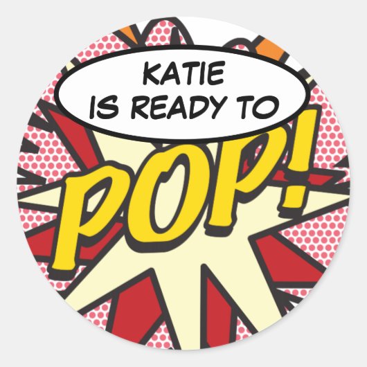 準備モダンが整ったポップ・アートの!赤ちゃんシャワーのお気に入り ラウンドシール (正面)