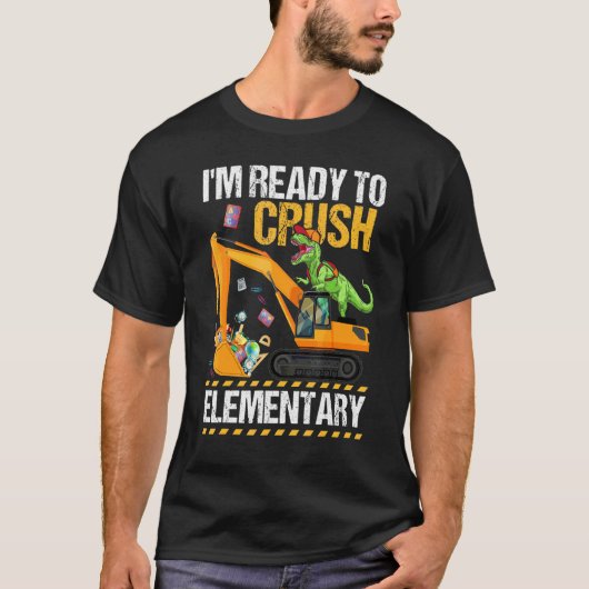 準備万端!恐竜建設車両V Tシャツ (正面)