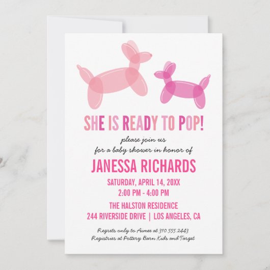 準備完ポップ・アートの了スタイリッシュベビーシャワー招待状 招待状 (正面)