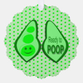 準備完了ウンチ新生児おもしろいグリーンピーカスタム オーナメントカード (正面)