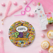 準備完了ポップ・アートのおもしろい·モダン漫画·ブック·ベビー·シャワー ペーパープレート (パーティー)