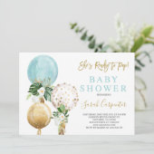 準備完了ポップ・アートのベビーシャワーボーイ招待状 招待状 (スタンド正面)