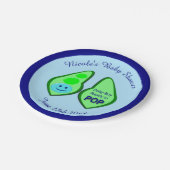 準備完了ポップ・アートの男の赤ちゃんブルーピーカスタム赤ちゃんシャワー ペーパープレート (アングル)