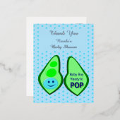 準備完了ポップ・アートの男の赤ちゃんブルーピーカスタム 箔シーズンポストカード (正面/裏面)