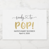 準備完了ポップ・アートの金ゴールドミニワきらめくインボトルラベル スパークリングワインラベル (シングルラベル)