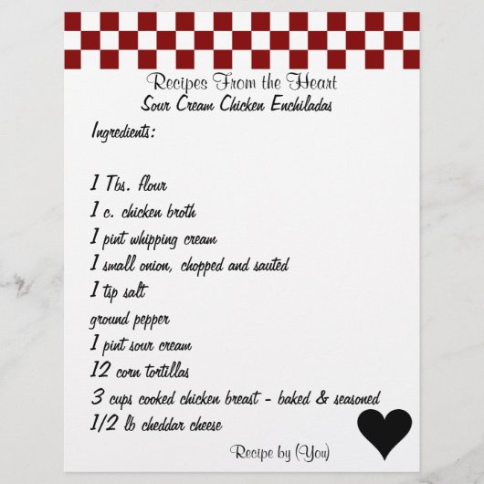 準備完了レシピサワークリームチキンエンチラダス チラシ (正面)