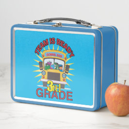 準備完了新学期の第3等級パーソナライズされた名 メタルランチボックス