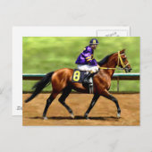 準備走済み – 競走馬絵を描の ポストカード (正面/裏面)